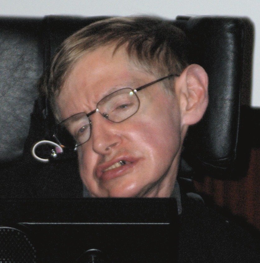 Stephen Hawking at a press conference in Paris, 2006