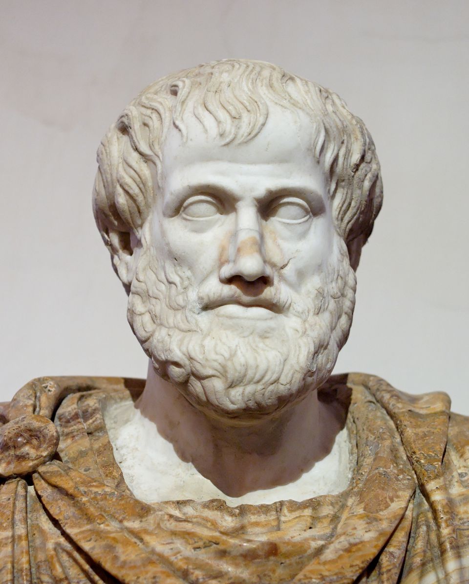 Marble portrait bust of Aristotle, a Roman copy of a Greek bronze attributed to Lysippos