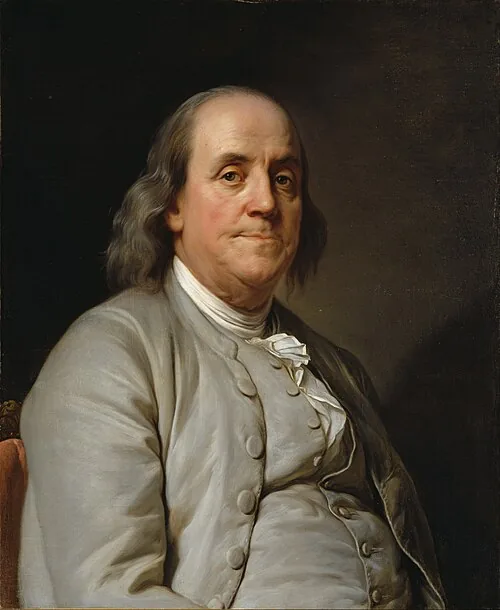 Benjamin Franklin, painted by Joseph-Siffred Duplessis, circa 1785