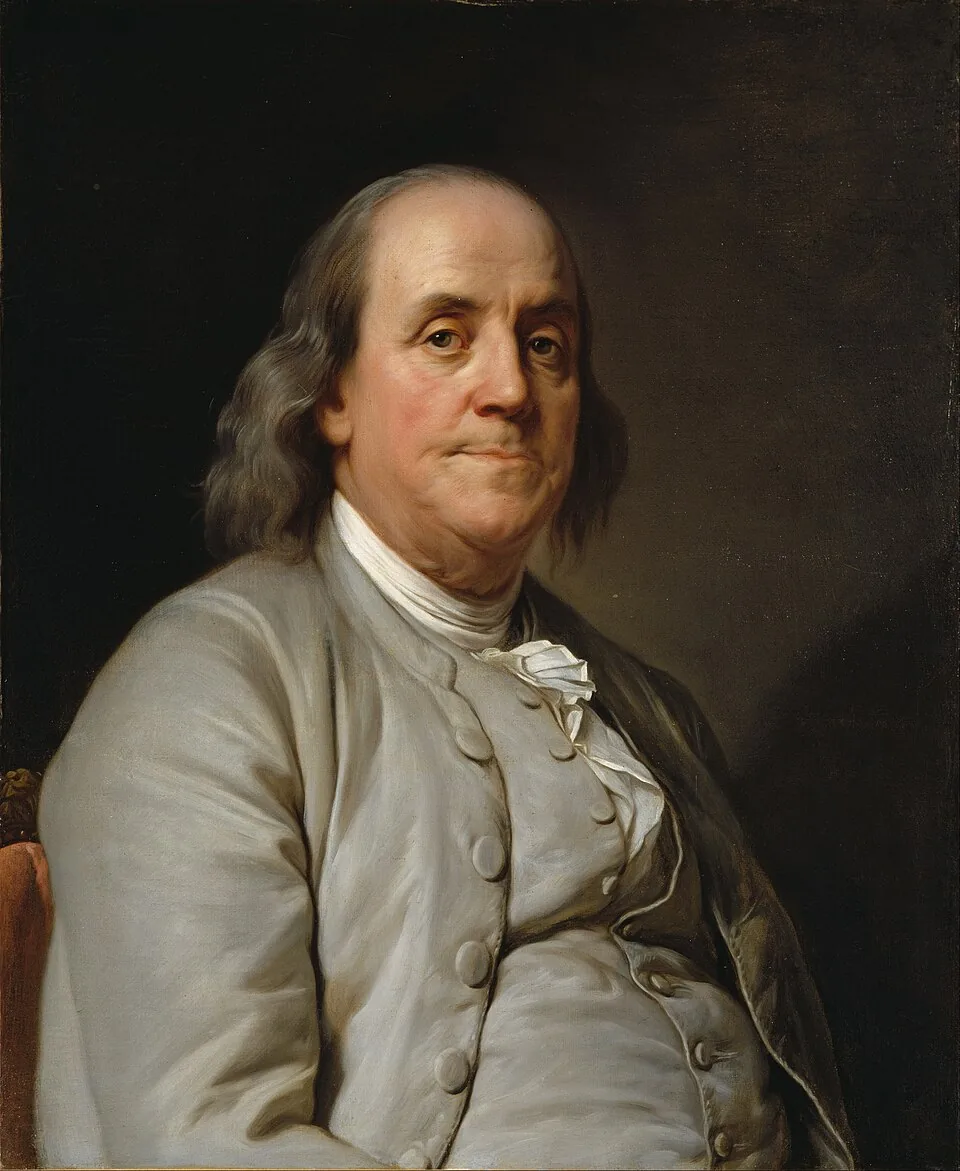 Benjamin Franklin, painted by Joseph-Siffred Duplessis, circa 1785