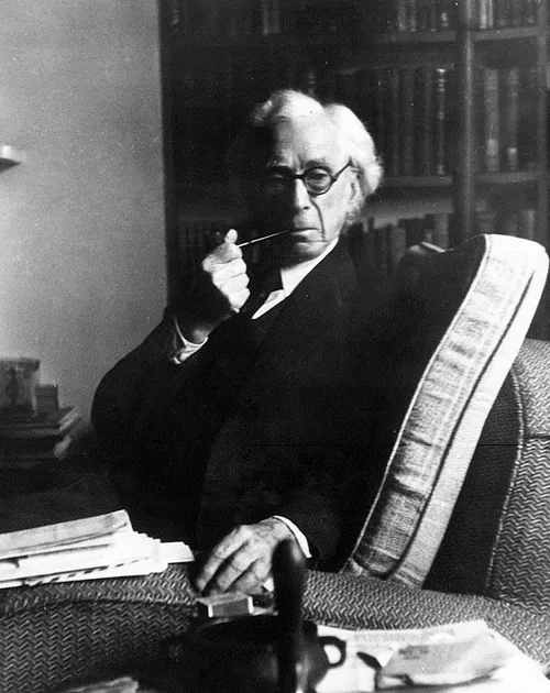 Bertrand Russell at home, 1954
