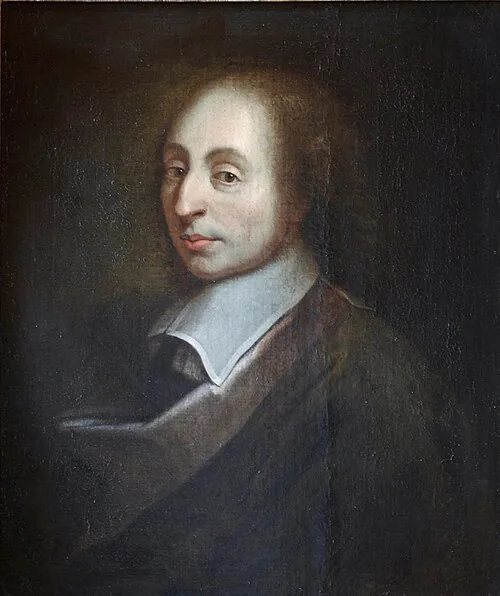 Blaise Pascal, copy of a 17th-century portrait after François II Quesnel, Palace of Versailles