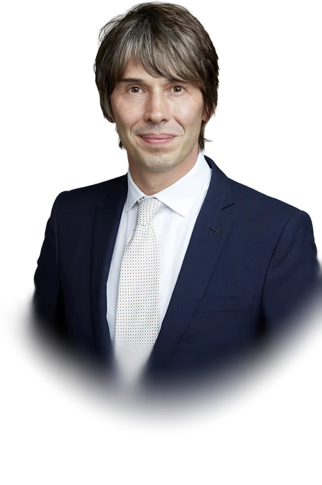 Brian Cox photographed in a studio portrait