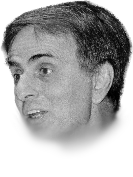 Carl Sagan speaking at Cornell University, photographed around 1987
