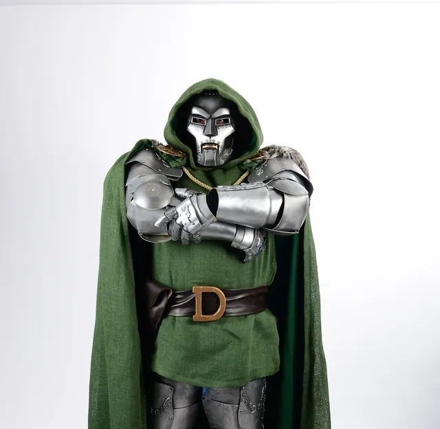 A cosplayer dressed as Doctor Doom from Marvel Comics, photographed in July 2013