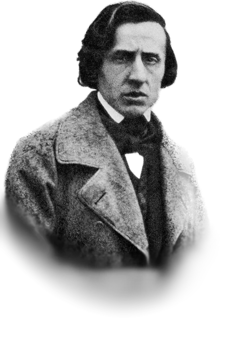 Frédéric Chopin, daguerreotype photographed in 1849