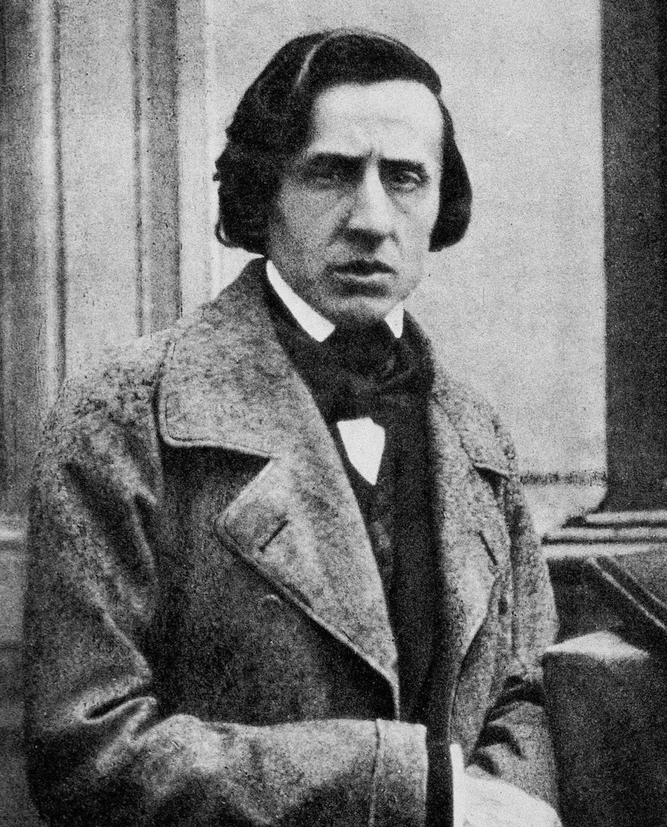 Frédéric Chopin, daguerreotype photographed in 1849
