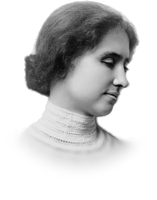 Helen Keller in profile in a photograph from 1904