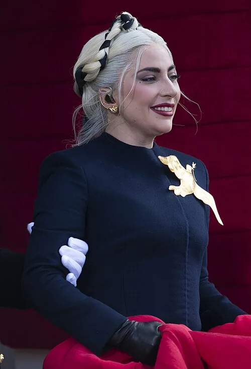 Lady Gaga performing at Joe Biden’s 2021 presidential inauguration