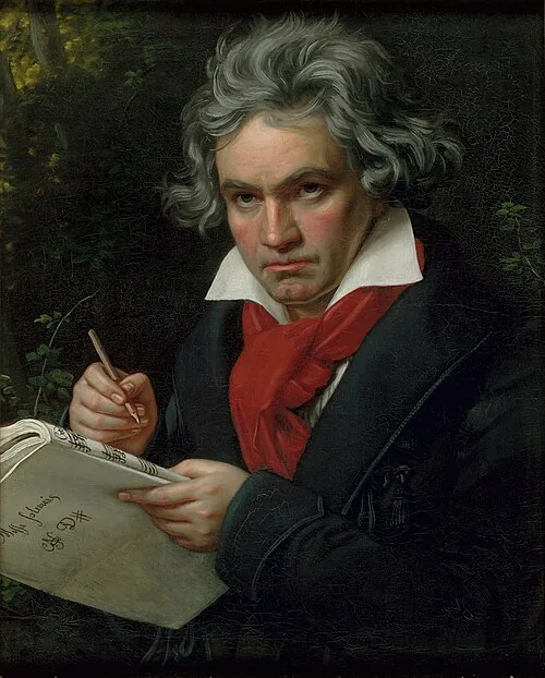 Beethoven with the manuscript of the Missa solemnis, painted by Joseph Karl Stieler in 1820