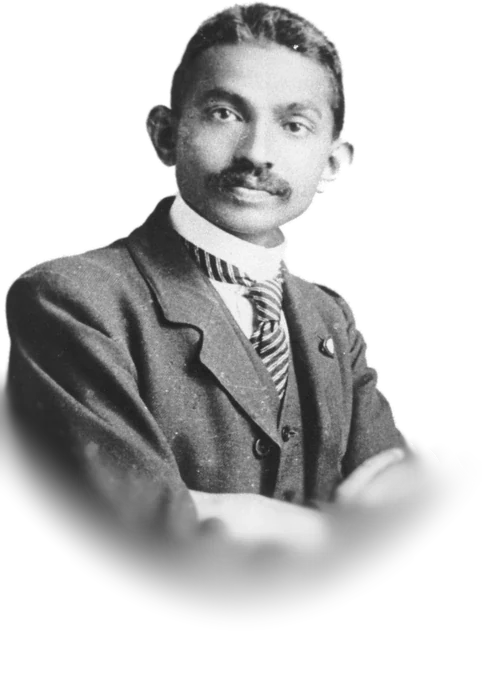 Mohandas K. Gandhi as a young lawyer in South Africa, 1906