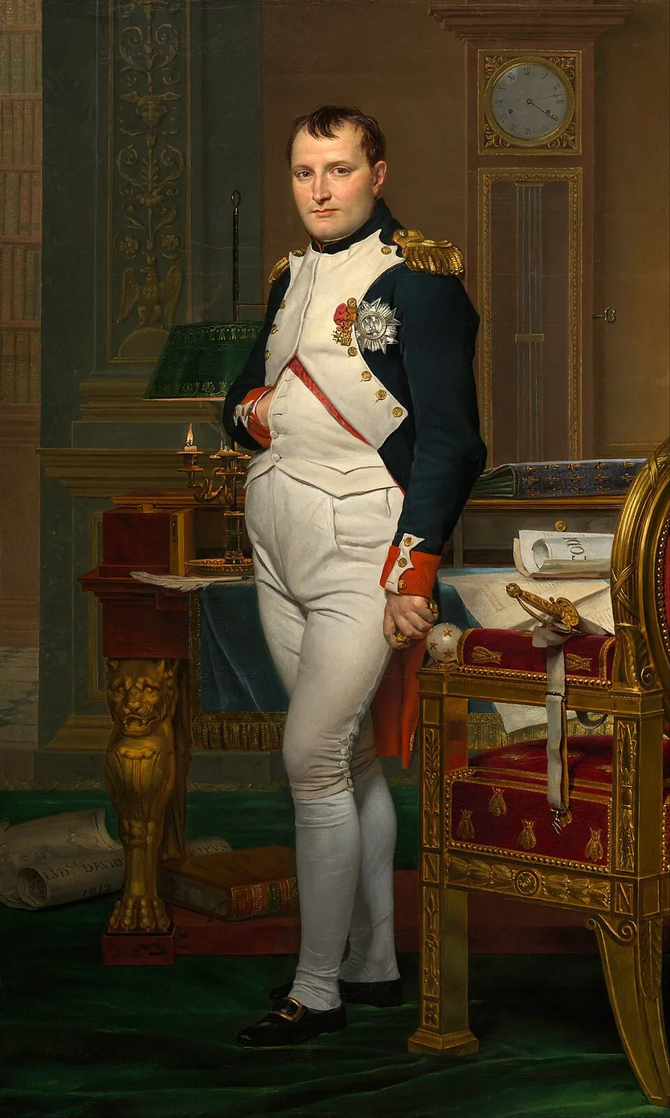 Napoleon in His Study at the Tuileries, portrait by Jacques-Louis David, 1812