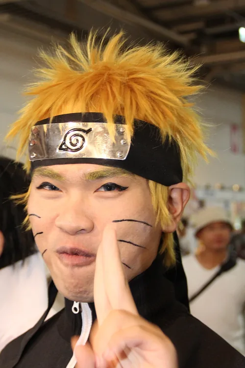 A cosplayer dressed as Naruto Uzumaki at a Taichung anime convention in August 2015