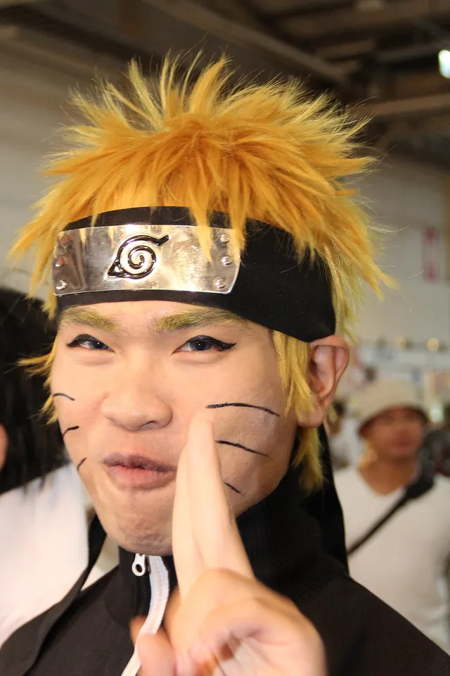 A cosplayer dressed as Naruto Uzumaki at a Taichung anime convention in August 2015