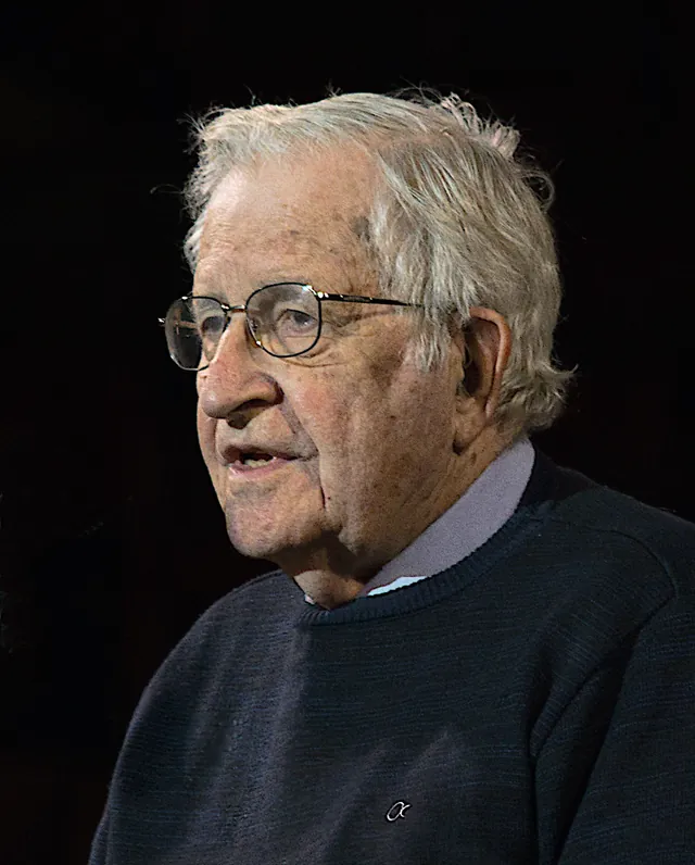 Noam Chomsky speaking in Amherst, Massachusetts, April 13, 2017
