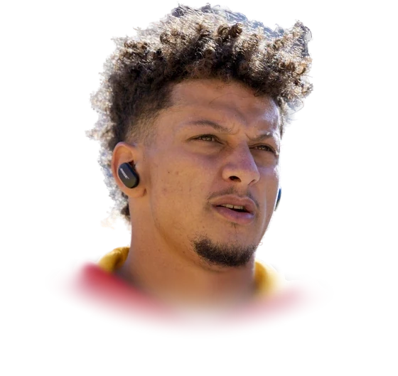 Patrick Mahomes on the sideline in Kansas City Chiefs gear in October 2021