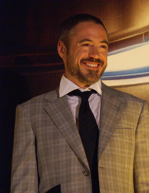Robert Downey Jr., who plays Tony Stark / Iron Man in the Marvel Cinematic Universe, promoting Iron Man in Mexico City in 2008