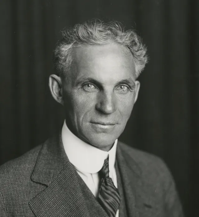 Henry Ford in a half-length studio portrait taken in 1915