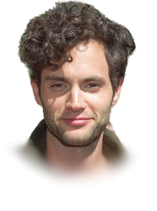 Penn Badgley, the actor who played Joe Goldberg in the series You, with tousled dark curly hair and light stubble, in an olive-green jacket over a dark shirt, photographed outdoors in September 2012