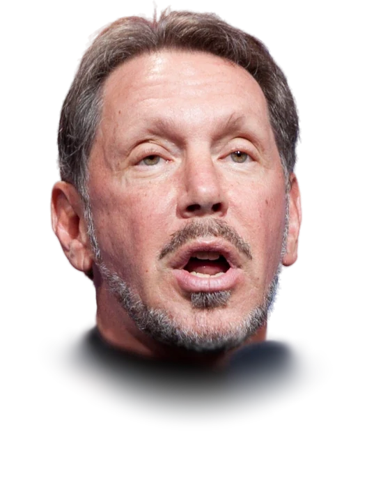 Larry Ellison speaking into a microphone at an Oracle event