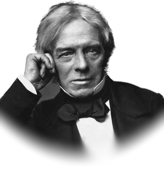 Michael Faraday seated, in a photograph from the 1850s