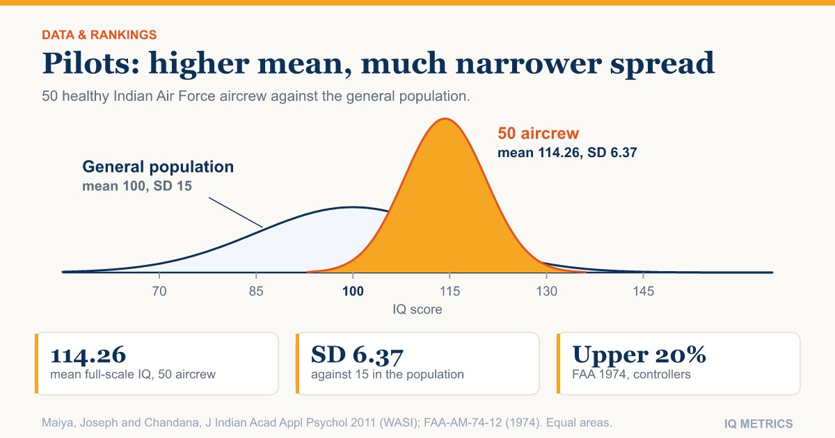Average IQ of Pilots and Air Traffic Controllers: What Data Exist