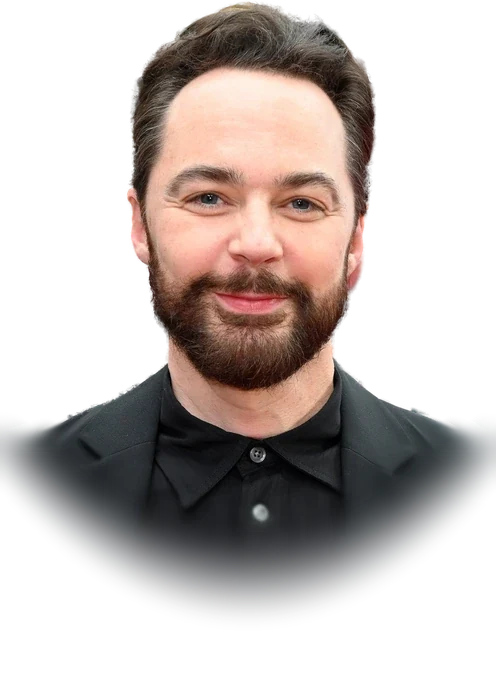 Jim Parsons, the actor who played Sheldon Cooper in The Big Bang Theory, in a dark jacket and shirt at the Broadway opening night of Good Night, and Good Luck in April 2025