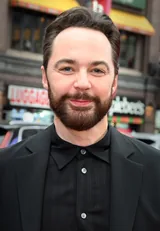 Jim Parsons, the actor who played Sheldon Cooper in The Big Bang Theory, in a dark jacket and shirt at the Broadway opening night of Good Night, and Good Luck in April 2025