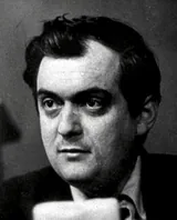 Stanley Kubrick in a black-and-white still from the trailer for Dr. Strangelove