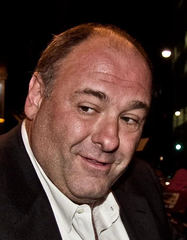 James Gandolfini, the actor who played Tony Soprano in The Sopranos, in a dark jacket and open-collar white shirt with his head tilted, at the Toronto International Film Festival in September 2011